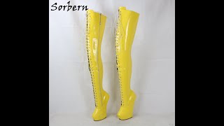 Sorbern Extreme High Heel 85cm Boots Women Hard Shaft Hoof Sole Heelless [upl. by Issie]