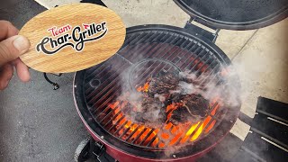 Cast Iron Seared Steaks On The CharGriller Akorn Kamado Grill  Awesome Chuck Eye Steaks [upl. by Darrell]