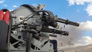 Shooting the Monstrously Powerful Quad M134 Minigun [upl. by Gabby257]