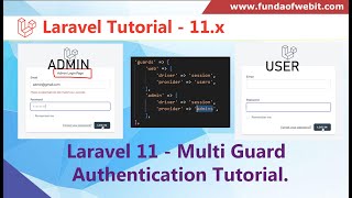 Laravel 11 Multi Guard Authentication Tutorial  Multiple authentication for User amp Admin in Laravel [upl. by Dorsey665]