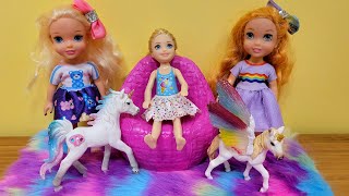 Grocery store play with Chelsea  Elsa amp Anna toddlers  Barbie dolls  shopping [upl. by Lawlor432]