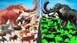 Prehistoric Stampede Animal Epic Battle Mammals vs Shadow Itself Size Animal Revolt Battle Simulator [upl. by Crosley499]