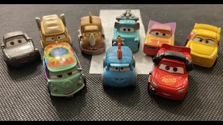 DISNEY PIXAR CARS MINI RACER UNBOXING CREW CHIEF LIGHTNING MCQUEEN TIE DYE FILLMORE DINOSAURS [upl. by Nohtiek570]