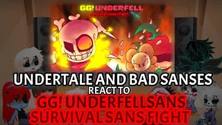 UNDERTALE amp BADSANSES react to GGUNDERFELLSans Fight Survival [upl. by Charity]