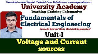 FEE10 Voltage and Current sources  Difference Between Voltage Source and Current Source [upl. by Sset]