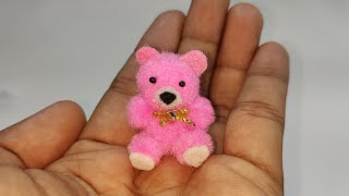 Cara Membuat Boneka Teddy Bear Mini dari Pom Pom  How to Make a Little Teddy Bear from Pom Poms [upl. by Nabal]