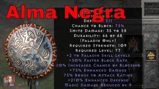 D2R Unique Items  Alma Negra Sacred Rondache [upl. by Prudhoe]