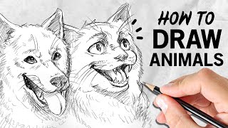 How to draw ANIMALS  Drawing Tutorial  Drawlikeasir [upl. by Carnes]