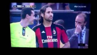 MilanBologna 10 Suma si dispera perché Yepes non riesce a entrare in campo [upl. by Feriga879]