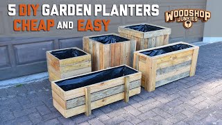 5 DIY Garden Planters  Cheap Easy Fast [upl. by Ysirhc]