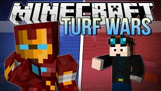 IRON MANS A CHEATER  Minecraft Turf Wars Minigame [upl. by Enirehs]