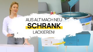 MÖBEL UPYCLING  Aus ALT mach NEU  SCHRANK LACKIEREN  DIY [upl. by Tnahs]