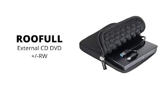 ROOFULL  External CD DVD RW Drive USB 30 TypeC Portable CDDVD Optical Drive Player [upl. by Vogele]