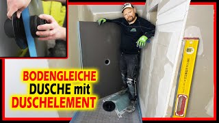 Bodengleiche Dusche einbauen  Duschelement mit Punktentwässerung  Home Build Solution [upl. by Inaja]