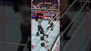 Jacy Jayne24 delivers Suicide Dive on Jacy Jayne23 wwe2k24 [upl. by Lansing]