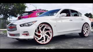 AceWhipsNET White Infiniti Q50 on Concave 26s Forgiatos [upl. by Bussey]