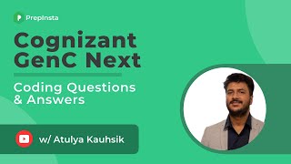 Cognizant GenC Next Coding Questions and Answers 2022 [upl. by Aggappera199]