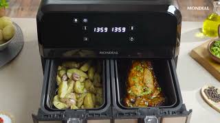 Air Fryer Dual Duplo Cesto 8L Mondial AFD01BI [upl. by Ellehcen]