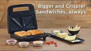 Philips Sandwich maker HD228800  Tasty sandwiches at the touch of a button [upl. by Avelin]