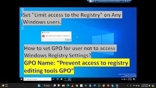 Disable Windows Registry Editing on Windows Machine via GPO  Prevent access to registry editing GPO [upl. by Eisned]