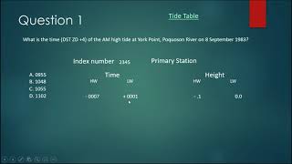 Lesson 13 A Tide Tables USCG Exam Prep [upl. by Aytida]