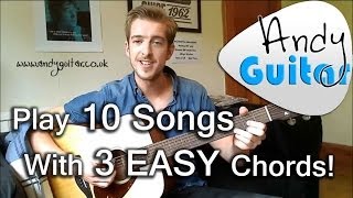 Play TEN guitar songs with three EASY chords  Beginners guitar lesson [upl. by Spike]