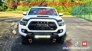 Toyota Tacoma TRD PRO Grill And Raptor Lights install [upl. by Alyekahs]