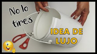 GENIAL IDEA REUTILIZANDO BALDE PLÁSTICO  Manualidades con botes de pintura  Plastic bucket craft [upl. by Asined722]