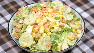 Cucumber corn and egg salad for weight loss  Salada de pepino milho e ovo para perder peso [upl. by Cohlette]