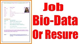 How To Make A Professional Biodata Or Resume For Job In Hindi [upl. by Lyons]