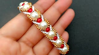 Bracelet Making How ToBeaded Bridal Bracelet Useful amp Easy [upl. by Oirram111]