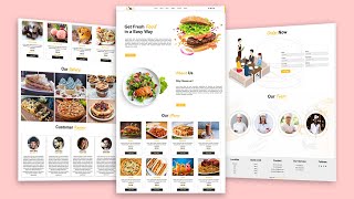 Create A Food Website Design Using  HTML amp CSS [upl. by Ahsiei]