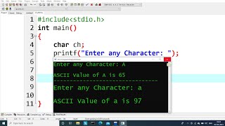 c program to find ASCII value of a character  Learn Coding [upl. by Yrakaz767]