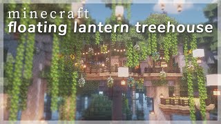 Minecraft Floating Lantern Treehouse 🍃🏮  Speed Build with CIT Resource Packs [upl. by Aihsilat]