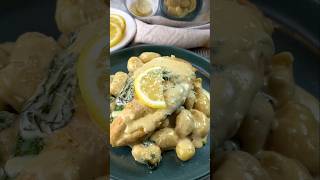 Onepan Lemon Chicken Gnocchi  SO GOOD dinner recipes chicken shorts [upl. by Loeb]