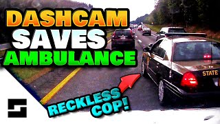 DashCam Saves Ambulance From Reckless Cop [upl. by Witha]