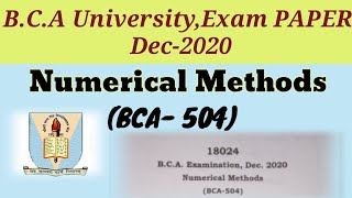 Numerical Methods exam paper BCA question paper Chaudhary charan Singh University exams [upl. by Laeynad32]