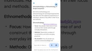 Ethnomethodology vs phenomenology  difference sociology upsc [upl. by Lenneuq575]