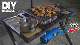 DIY Barbecue Grill BBQ Build with car JACK [upl. by Nauqes486]