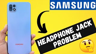 samsung headphone jack problem f42 5g  how to fix earphones not connecting 2022 [upl. by Llerrehs236]