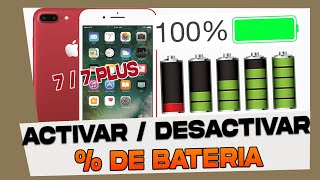 🔋 Como MOSTRAR PORCENTAJE de BATERIA iPhone 7 y 7 Plus [upl. by Egwin]