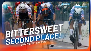 MILANO SANREMO 2024  Its oh so close for Bling  Team Jayco AlUla [upl. by Nanek629]