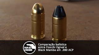 Comparação balística entre Fiocchi Ogival e Black Mamba em 380 ACP [upl. by Darom467]