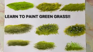 How to Paint Green Grass  How to Paint Grass  Learn To Paint With Yash [upl. by Tillman]