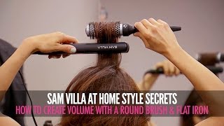 How To Create Volume With a Round Brush and Flat Iron [upl. by Aniryt]