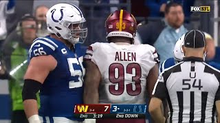 Quenton Nelson vs Jonathan Allen 2022  OL vs DL Matchup [upl. by Ahsiemal81]