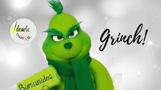 MUÑECO GRINCH DE LA NAVIDAD  Paso a paso Moldes [upl. by Mackenie]