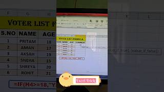 excel short trickexcel me voter list formula tranding reels viral if condition ❤️🔥🥰👈 [upl. by Meekar]