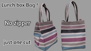 💥 Lunch box Bag No zippermakeing at homecutting and stitching hand purse for women [upl. by Ias]