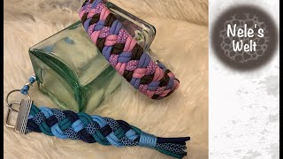 Flechten mit vier Strängen Paracord für Anfänger Hundehalsband flechten DIY Anleitung by NeleC [upl. by Efron]